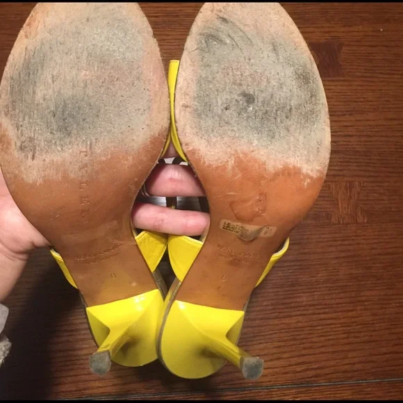 Richard Tyler Yellow Slides Sz 8 - Picture 6 of 8